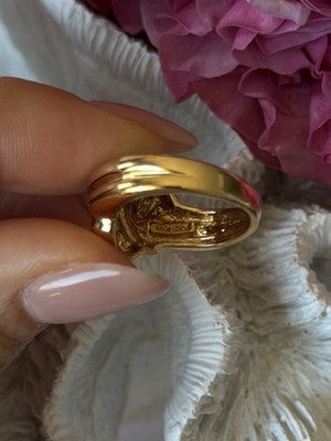 925 Sterling Silver Gold Plated Ring Size 7