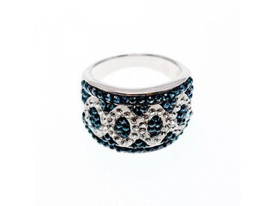 925 Sterling Silver Blue & White CZ Ring Size 7.5