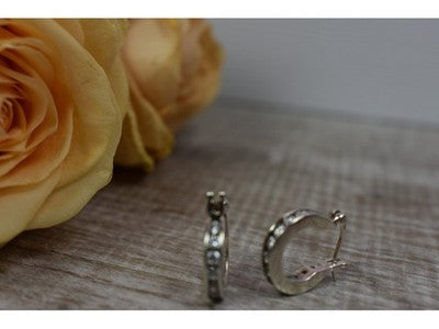 925 Sterling Silver CZ Classic Earrings Thailand