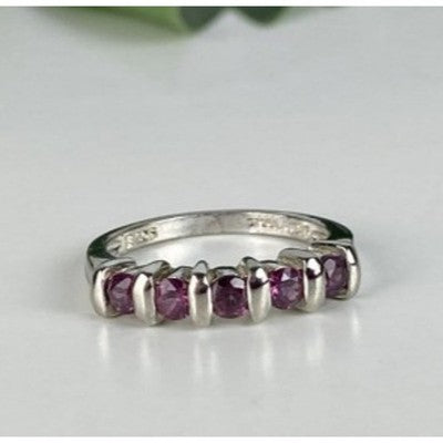 925 Sterling Silver Morganite Ring Size 6