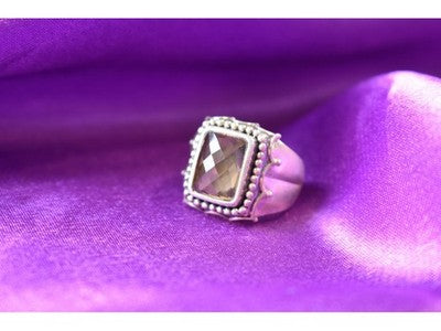 925 Sterling Silver Hessonite Ring Size 6.5
