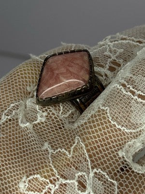 Vintage 925 Sterling Silver Morganite Ring Size 8
