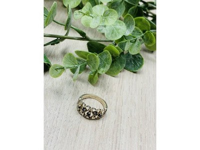 925 Sterling Silver Dark Blue Spinel "Love" Ring Size 8