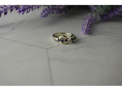 925 Sterling Silver Blue Tourmaline & Spinel Ring Size 5.5 Megan Ray