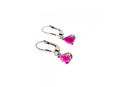 925 Sterling Silver Pink Spinel Earrings