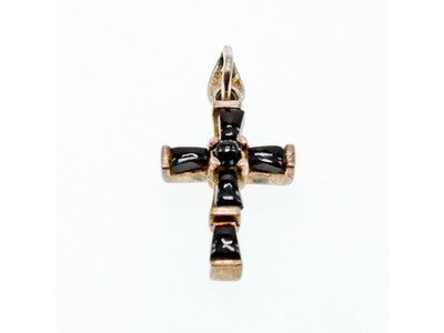 925 Sterling Silver Black Agate Cross Pendant