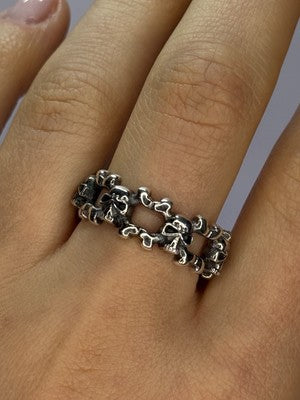925 Sterling Silver Skull Ring Size 10.5