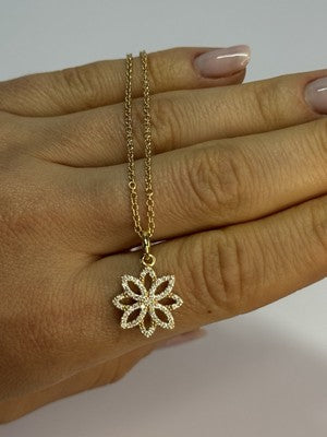 PANDORA 14K 585 YELLOW GOLD CZ NECKLACE LENGTH 23 INCH