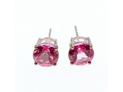 925 Sterling Silver Morganite Stud Earrings