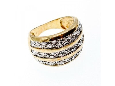 925 Sterling Silver Gold Plated Ring Size 10.5