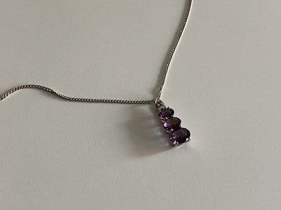 Chain With Pendant Purple CZ