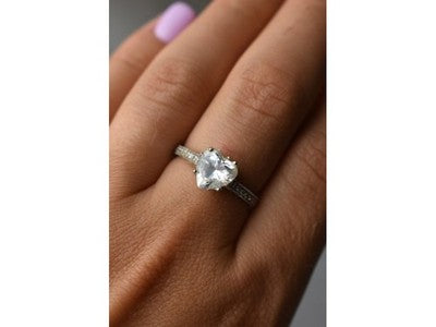 925 Sterling Silver CZ "Heart" Ring Size 8