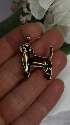 925 Sterling Silver Gold Plated Cz Cockapoo Poodle Dog Necklace