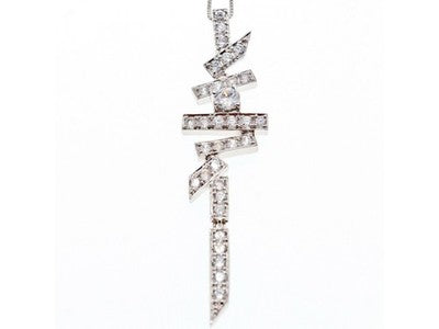 925 Sterling Silver CZ Chain With Pendant Italy