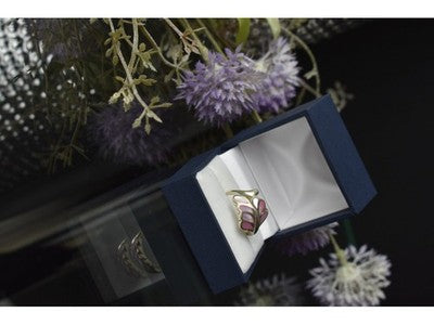 925 Sterling Silver Mother of Pearl Inserts Ring Size 6.5