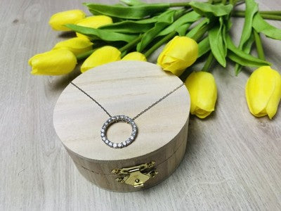 925 Sterling Silver CZ Chain With Pendant