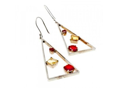 925 Sterling Silver Hessonite & Heliodor Earrings