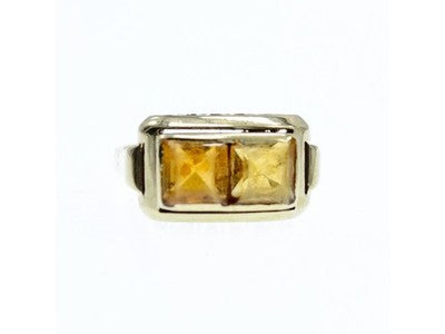 14K White Gold Hessonite Ring Size 7