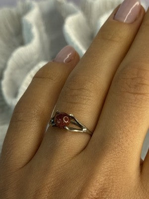 925 Sterling Silver Goldstone Ring Size 7