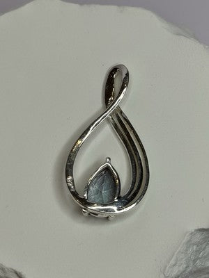 925 Sterling Silver Alexandrite Pear Pendant Length 1.5 Inch
