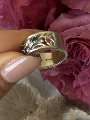 925 Sterling Silver Multi Color Spinel Ring Size 7