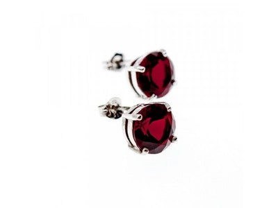 925 Sterling Silver Garnet Earrings