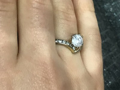 925 Sterling Silver CZ Ring Size 6.5