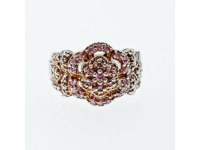 925 Sterling Silver Morganite Ring Size 10.25