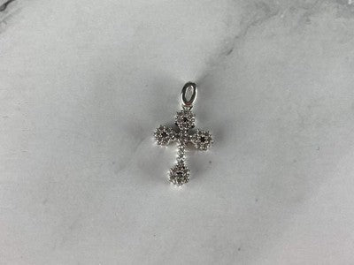 18K White Gold Diamonds Pendant Cross