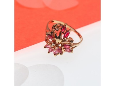 14K Yellow Gold Spinel & Diamonds Ring Size 10.5