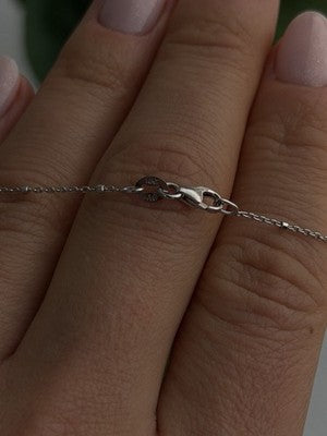 AG 14K White Gold Beautiful Chain Necklace Length 20 in