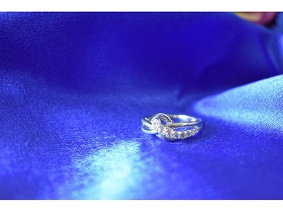 925 Sterling Silver White/Colorless Spinel Ring Size 6.5