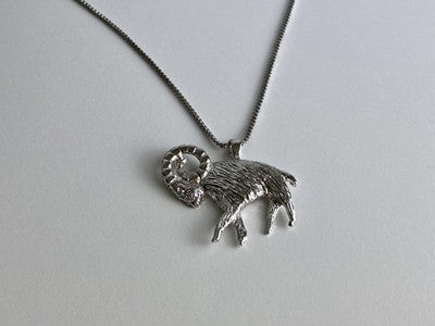 925 Sterling Silver "Aries" ?Hain With Pendant