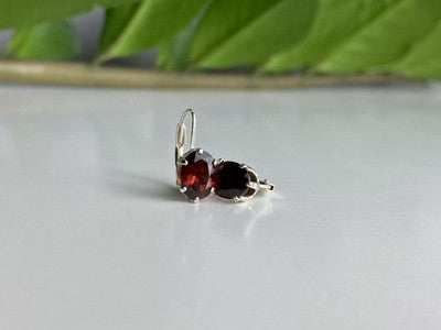 925 Sterling Silver Garnet Earrings