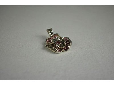 925 Sterling Silver Spinel & Marcasites "Rose" Pendant
