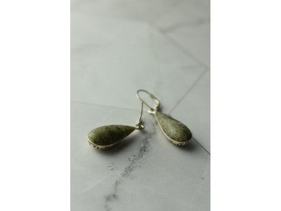925 Sterling Silver Green Jasper Earrings