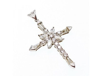 925 Sterling Silver CZ Cross Pendant