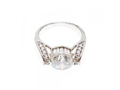 925 Sterling Silver CZ Ring Size 7