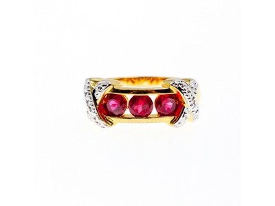 925 Sterling Silver Gold Plated Pink Topaz Ring Size 5
