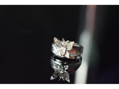 925 Sterling Silver CZ "Butterfly" Ring Size 9