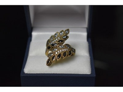 925 Sterling Silver with Gilding Alpanite & CZ Ring Size 9