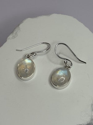 925 Sterling Silver Moonstone Earrings Length 1.1 Inch