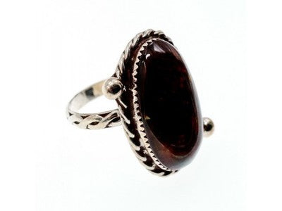 Vintage 925 Sterling Silver Jasper Ring Size 7