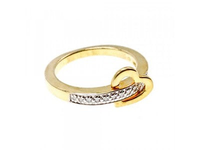 925 Sterling Silver Gold Plated Sapphires "Heart" Ring Size 8