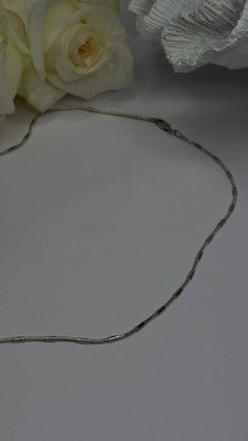 Minimalist 925 Sterling Silver Snake Chain Necklace Vintage Italian Style