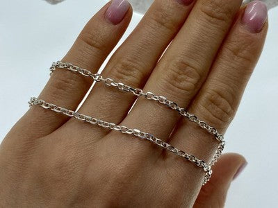 925 Sterling Silver Chain Necklace Italy 18.1 In
