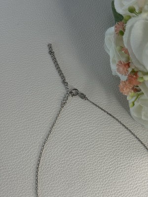 925 Sterling Silver Diamond Cross Necklace Length 20/18 Inch