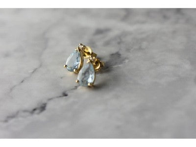 14K Yellow Gold Topaz & Diamond Earrings