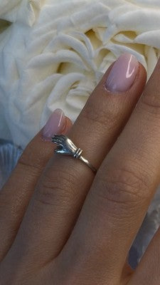 Unique Artisan 925 Sterling Silver Hand Ring Size 5