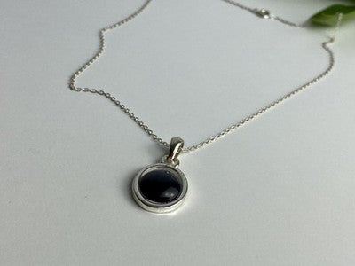 925 Sterling Silver Black Onyx Chain With Pendant